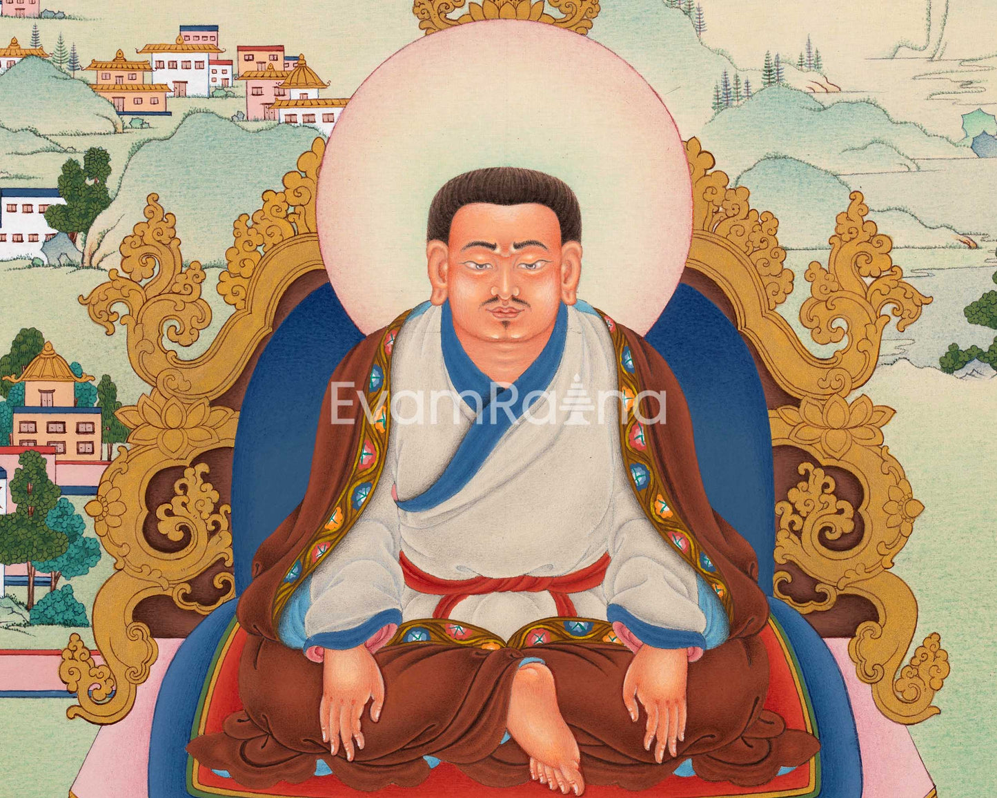 Guru Marpa Thangka | Hand Painted Thangka Artwork of Kagyu Master