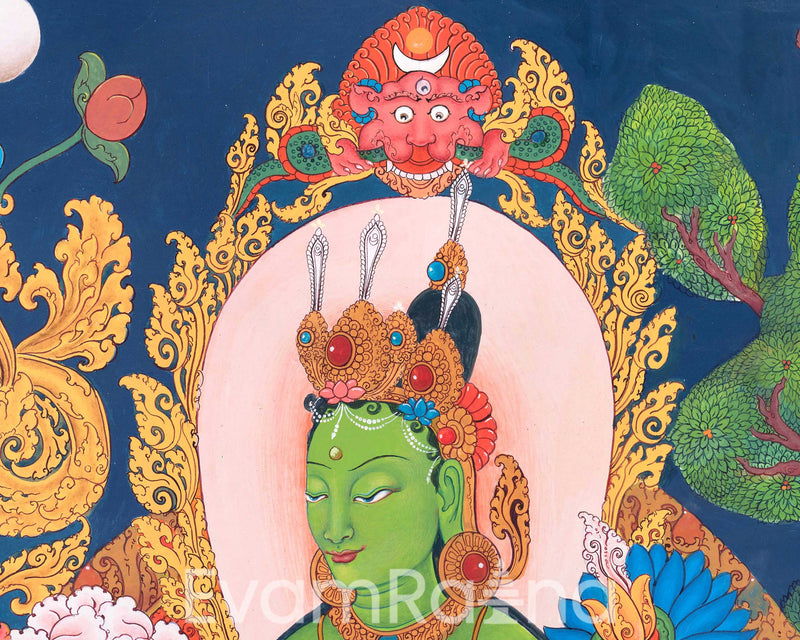 Traditional Arya Tara Thangka Painting | Mother Tara Goddess of Compassion
