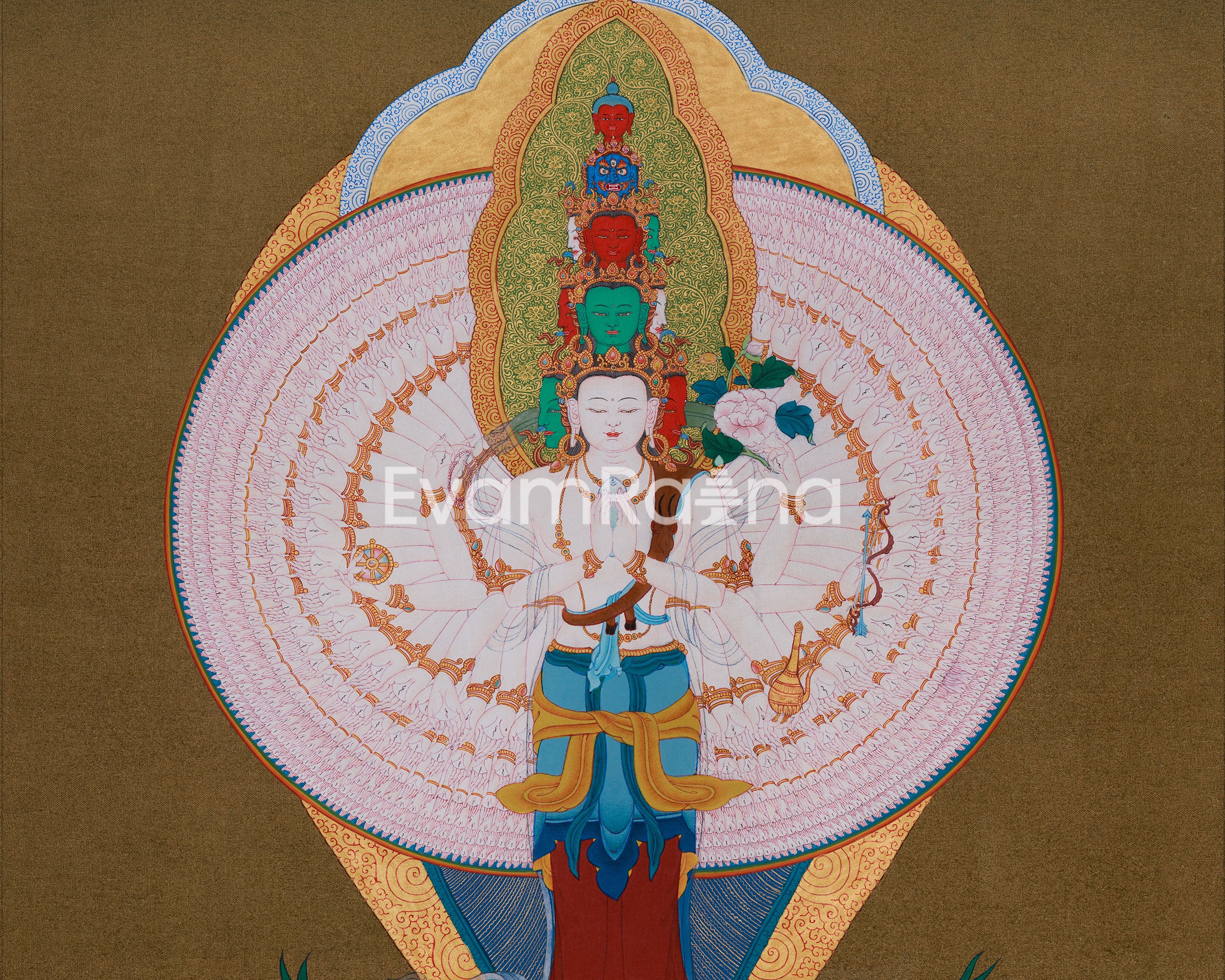Buddhist Deity 1000 Armed Chenrezig | Avalokiteshvara Art