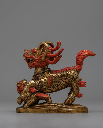 Chi Lin/Qilin Kylin Statue | Handcrafted Feng Shui Decor for Abundance and Protection