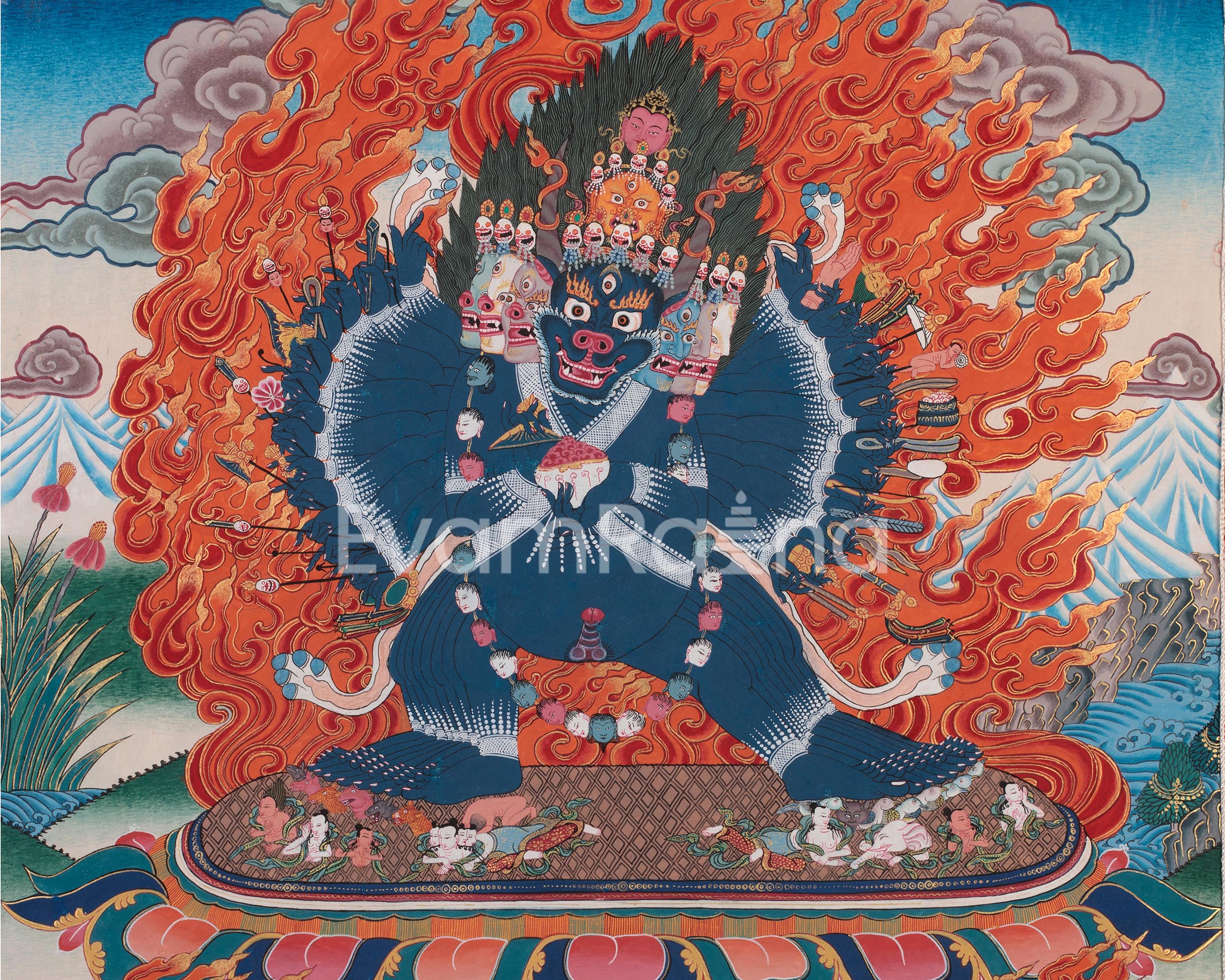 Heruka Yamantaka Thangka | The Wrathful Conqueror of Death