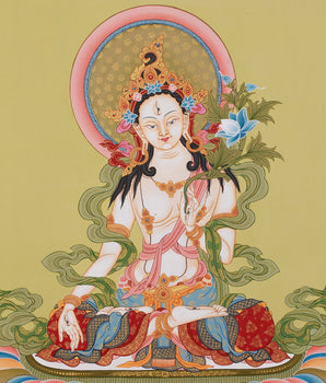 The Healing Deity White Tara | Goddess of Protection | Minimal Artwok