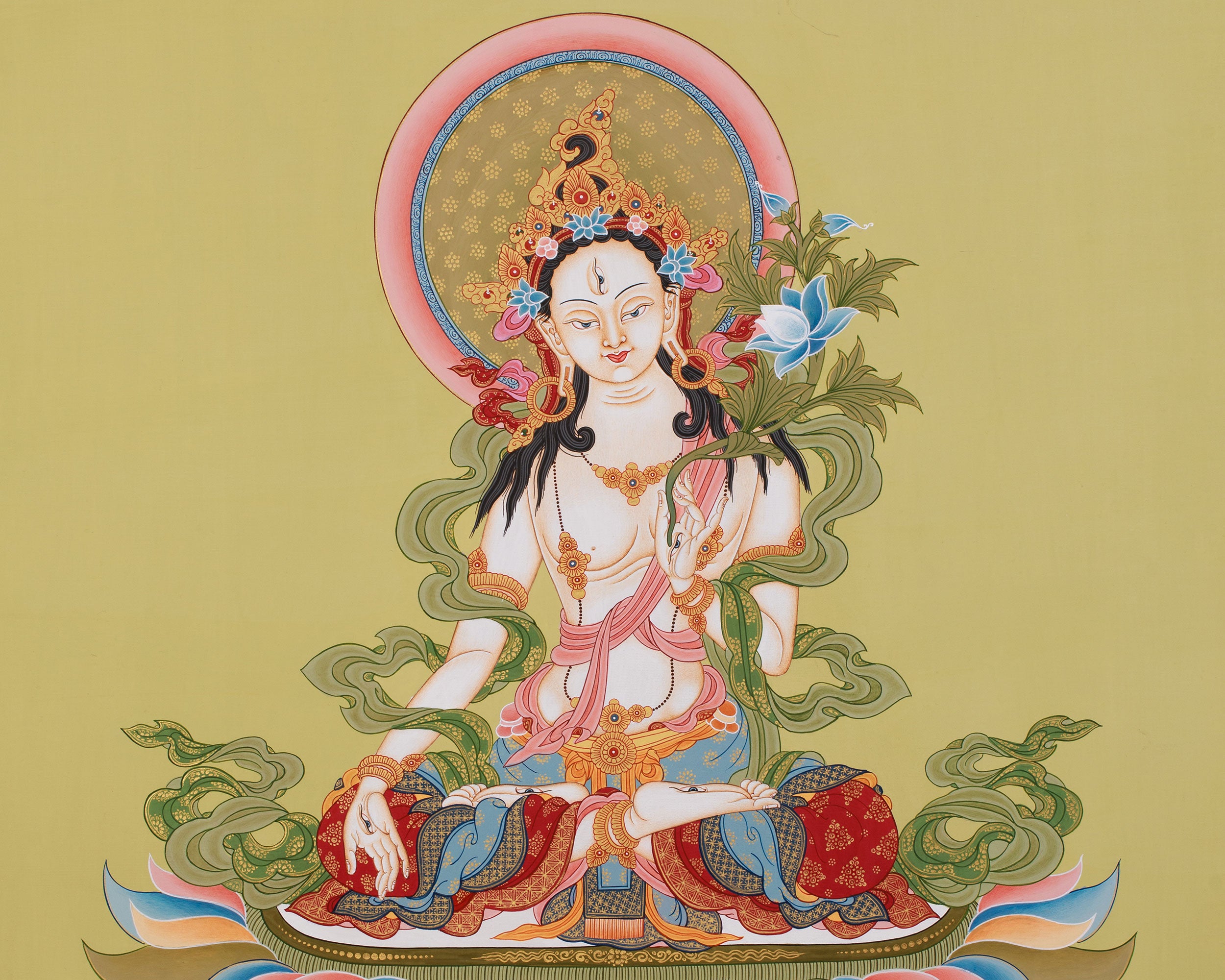 The Healing Deity White Tara | Goddess of Protection | Minimal Artwok