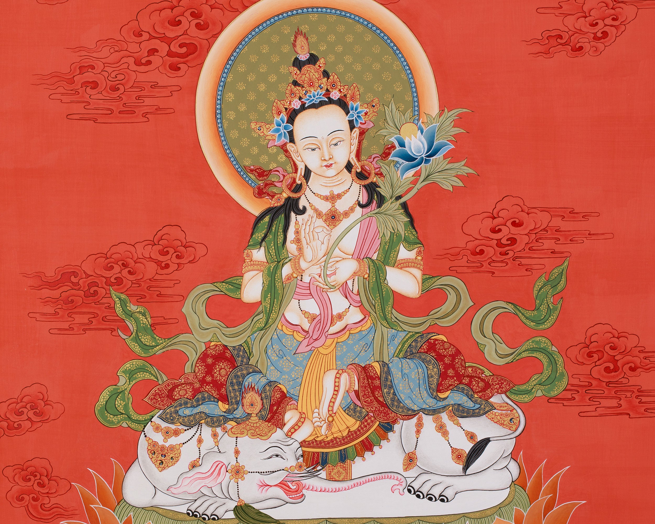 Samantabhadra Buddha Thangka | Buddhist of Enlightenment & Wisdom Artwork