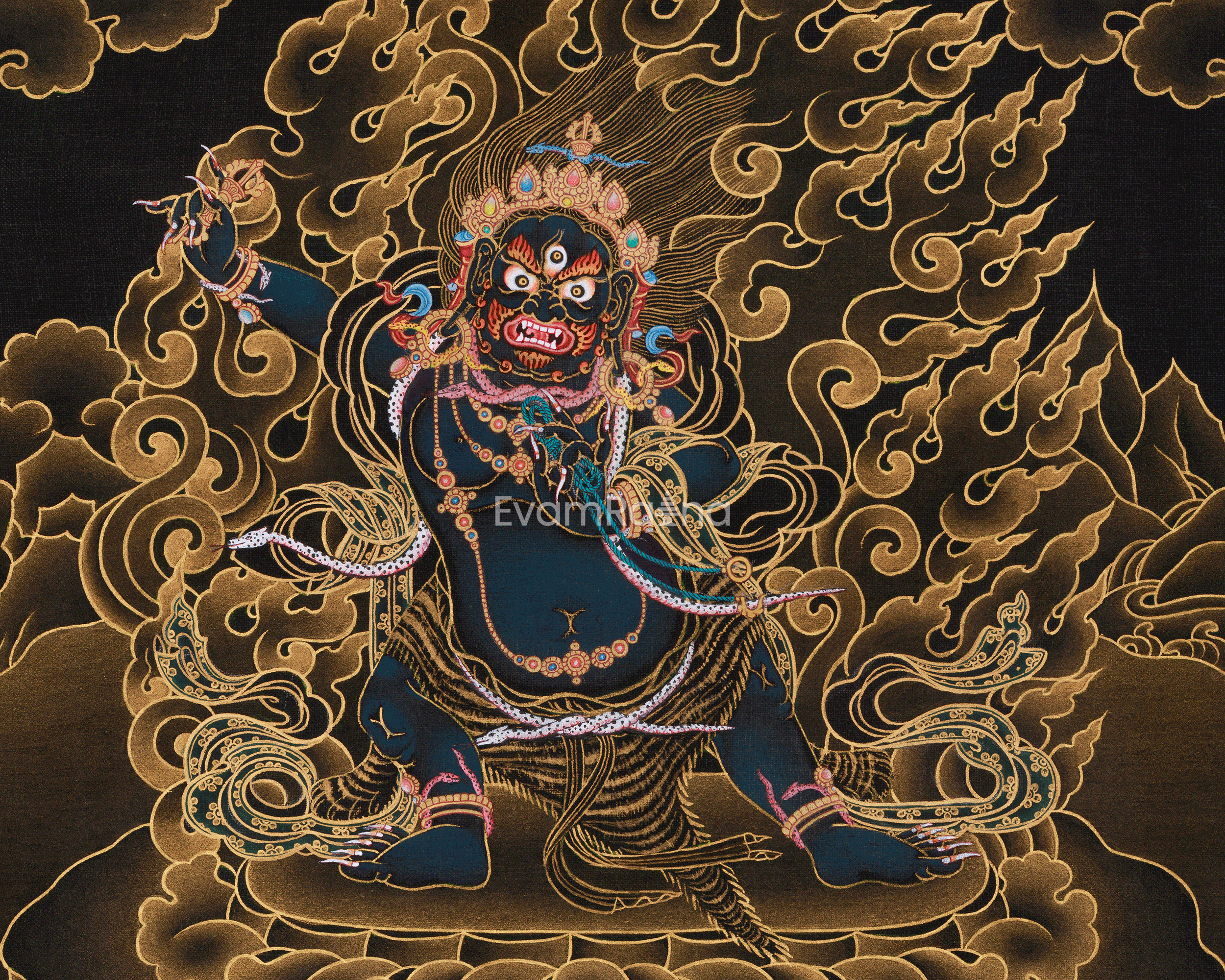 Original Dharma Protector Vajrapani Thangka | The Bodhisattva of Strength and Courage