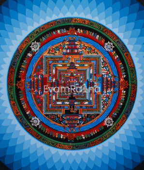 Tibetan Mandala of Kalachakra | Sacred Wheel of Time Buddhist Art