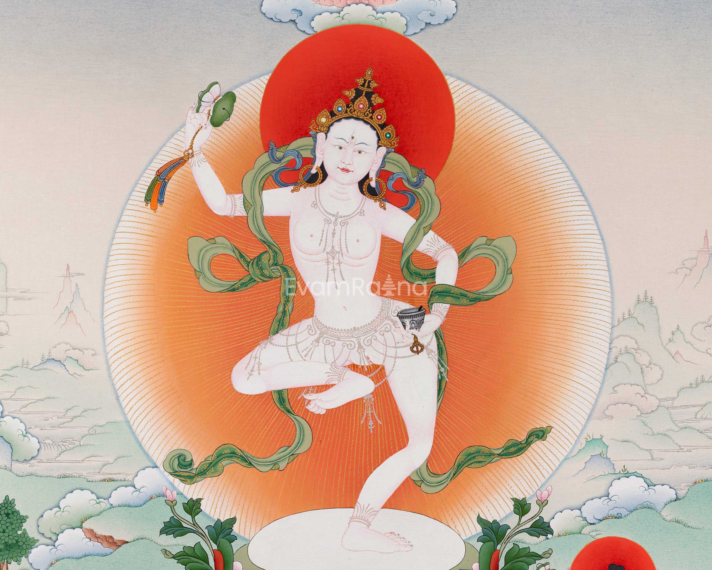 Machig Labdron Thangka Print | Great Tibetan Yogini | Digital Print