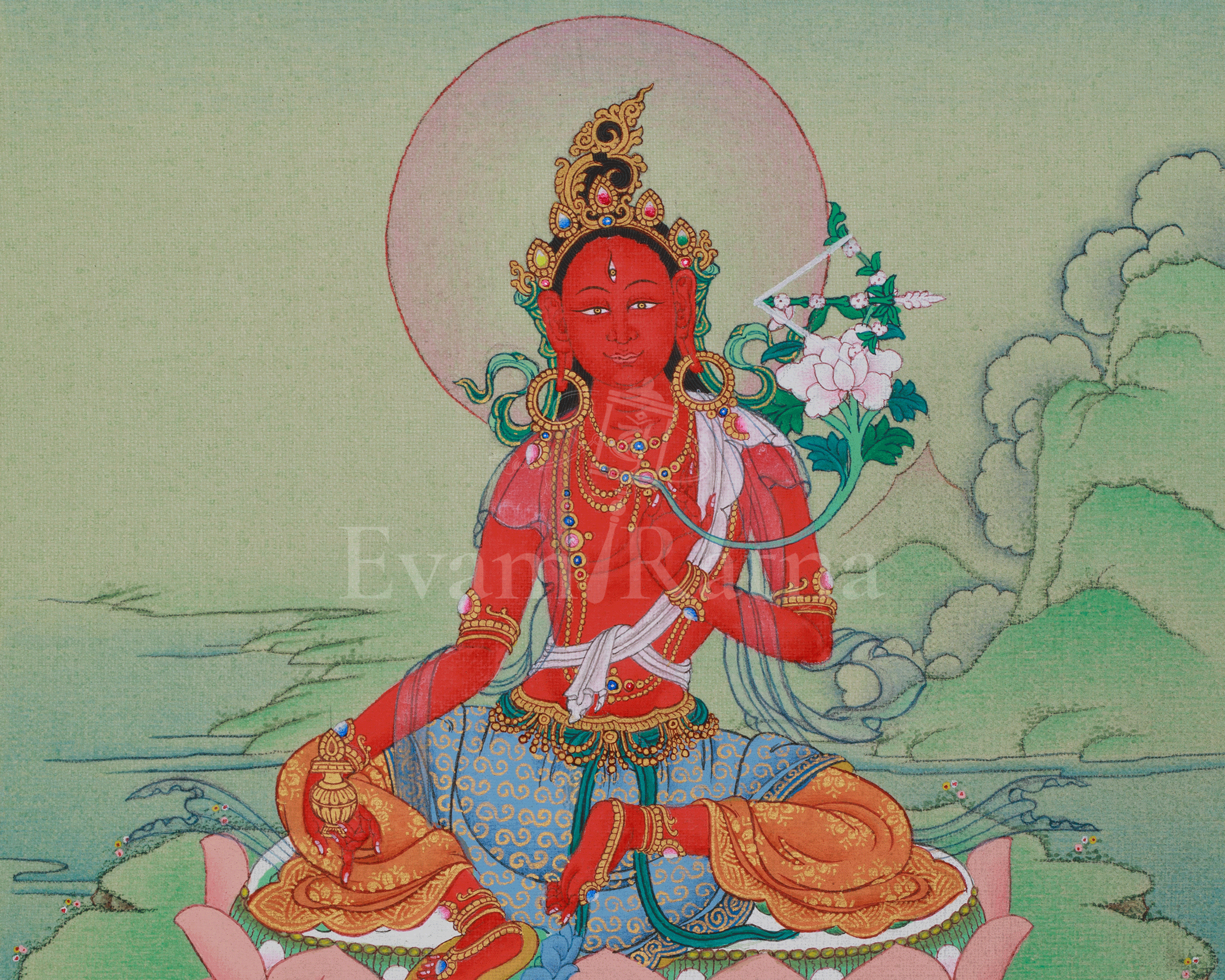 Sacred Red Tara Thangka | Fearless Protection and Meditation Practice