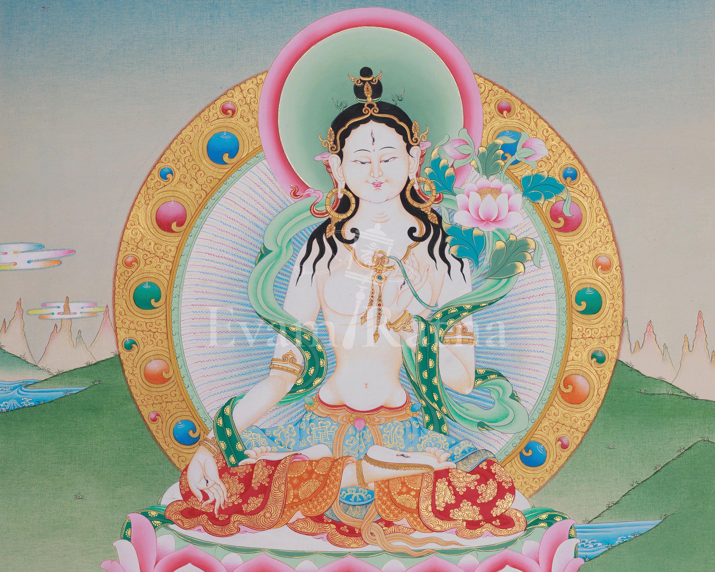 White Tara Sacred Art | Sita Tara | Female Buddha Of Compassion