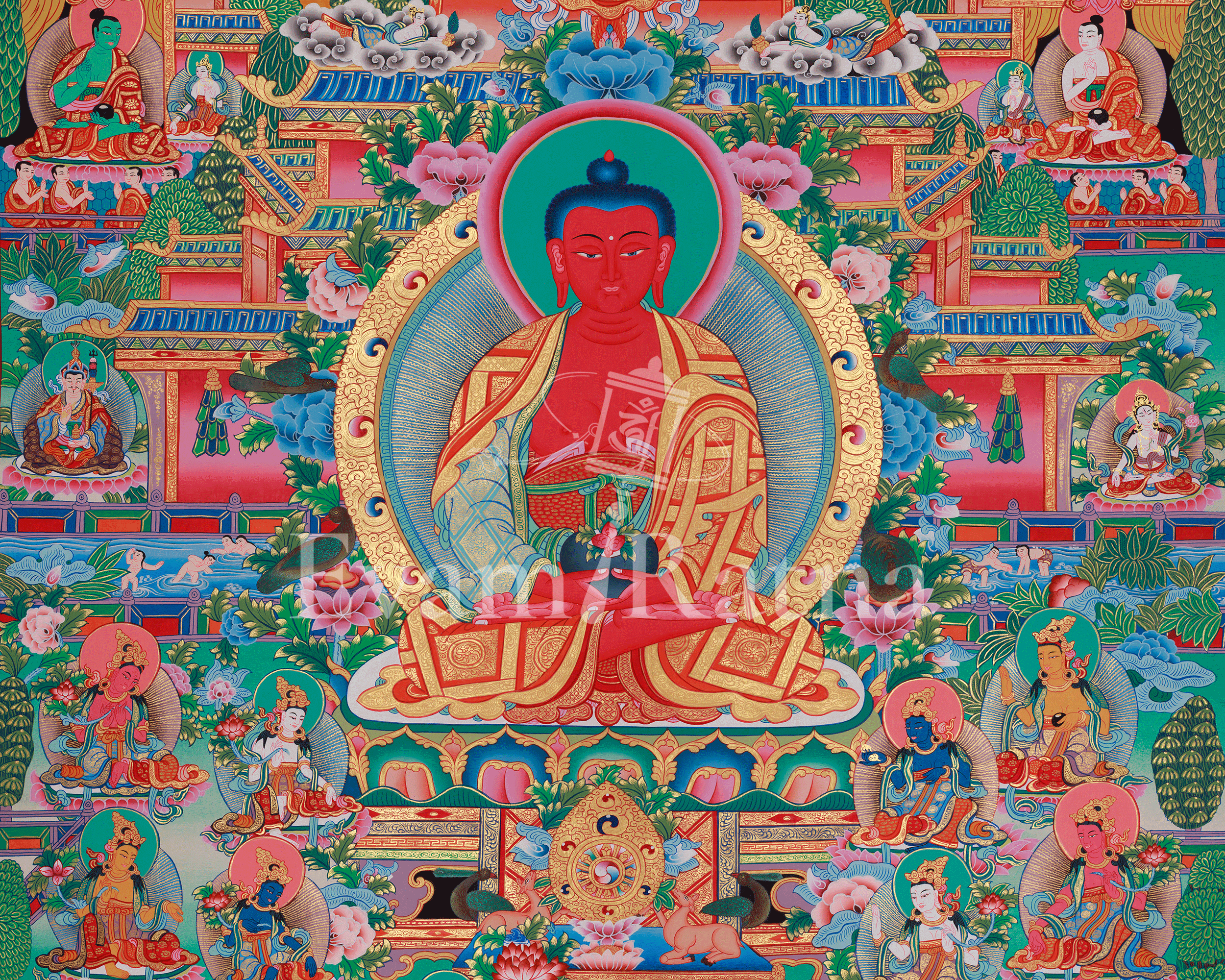 Traditional Amitabha Buddha Thangka | Pure Land Meditation and Spiritual Bliss