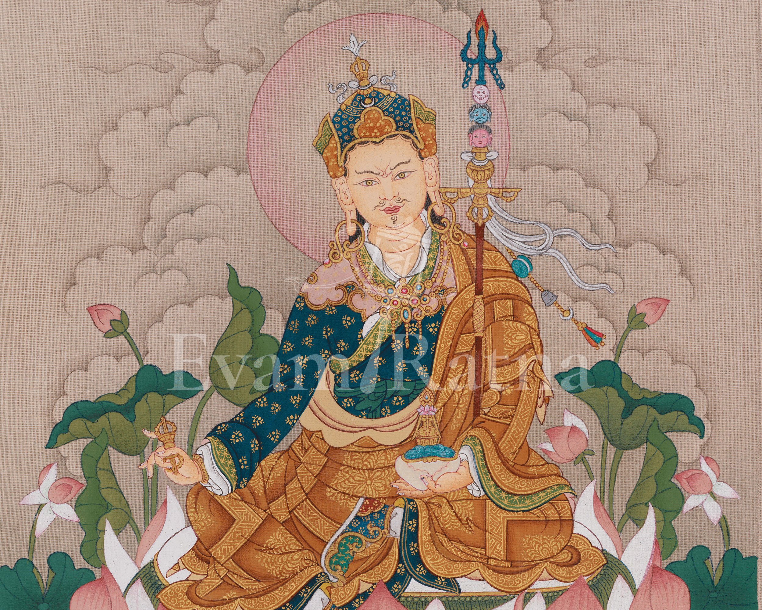 Guru Rinpoche Buddhist Artwork | Padmasambhava Thangka