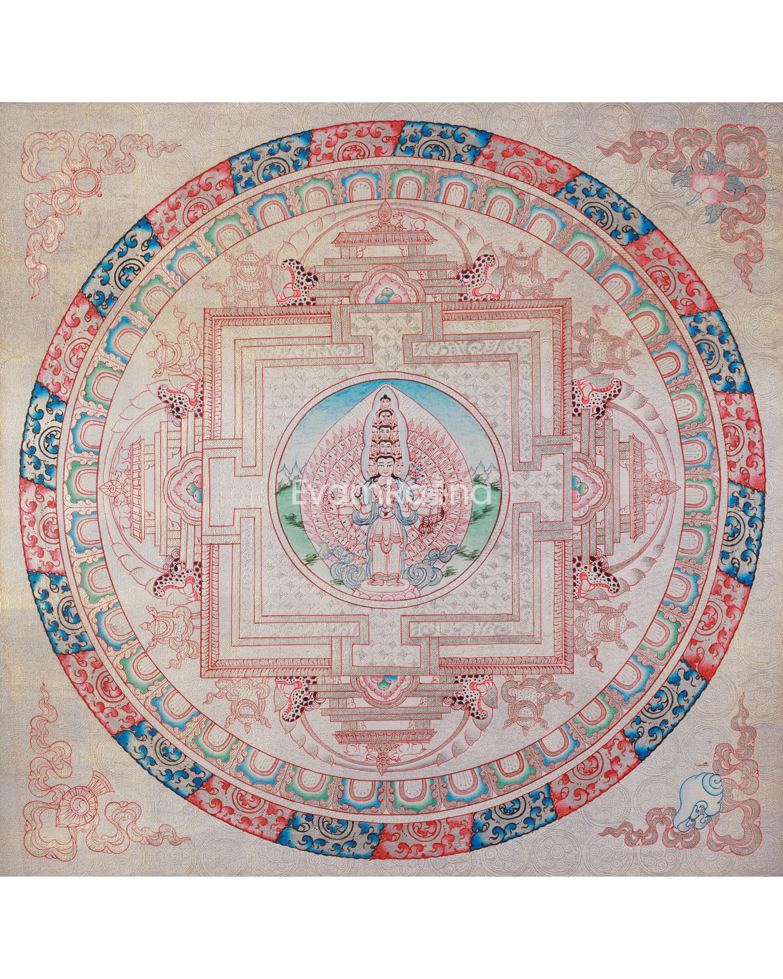 Traditional 1000 Armed Chenrezig Mandala |  Avalokiteshvara Art