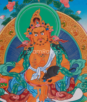 Yellow Jambhala Painting | The Wealth Deity of Prosperity and Abundance