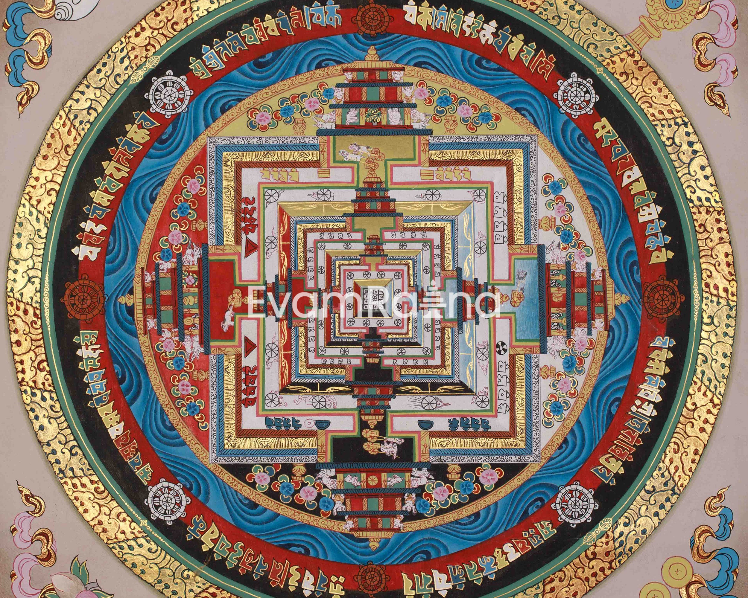 Kalachakra Mandala Wall Art | Peace, Focus, and Transformation Thangka Painting