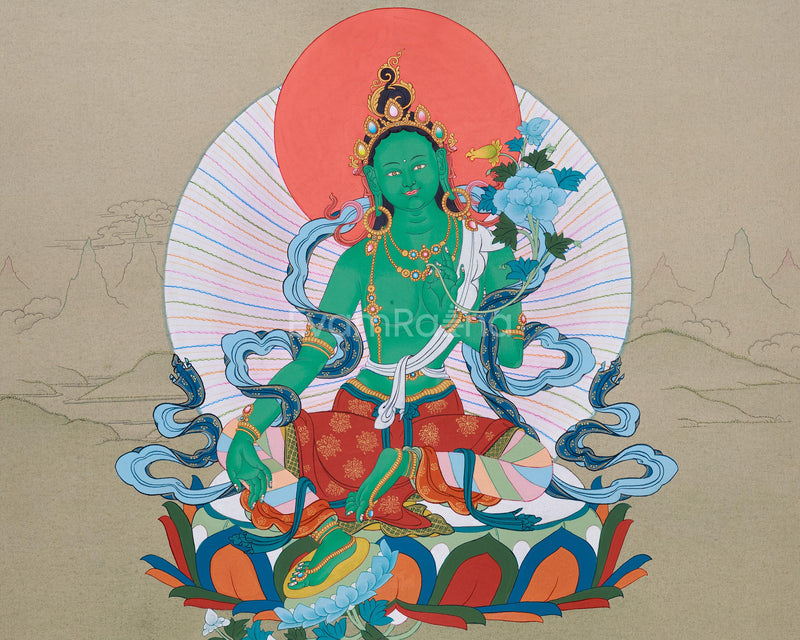 Karma Gadri Thangka of Green Tara