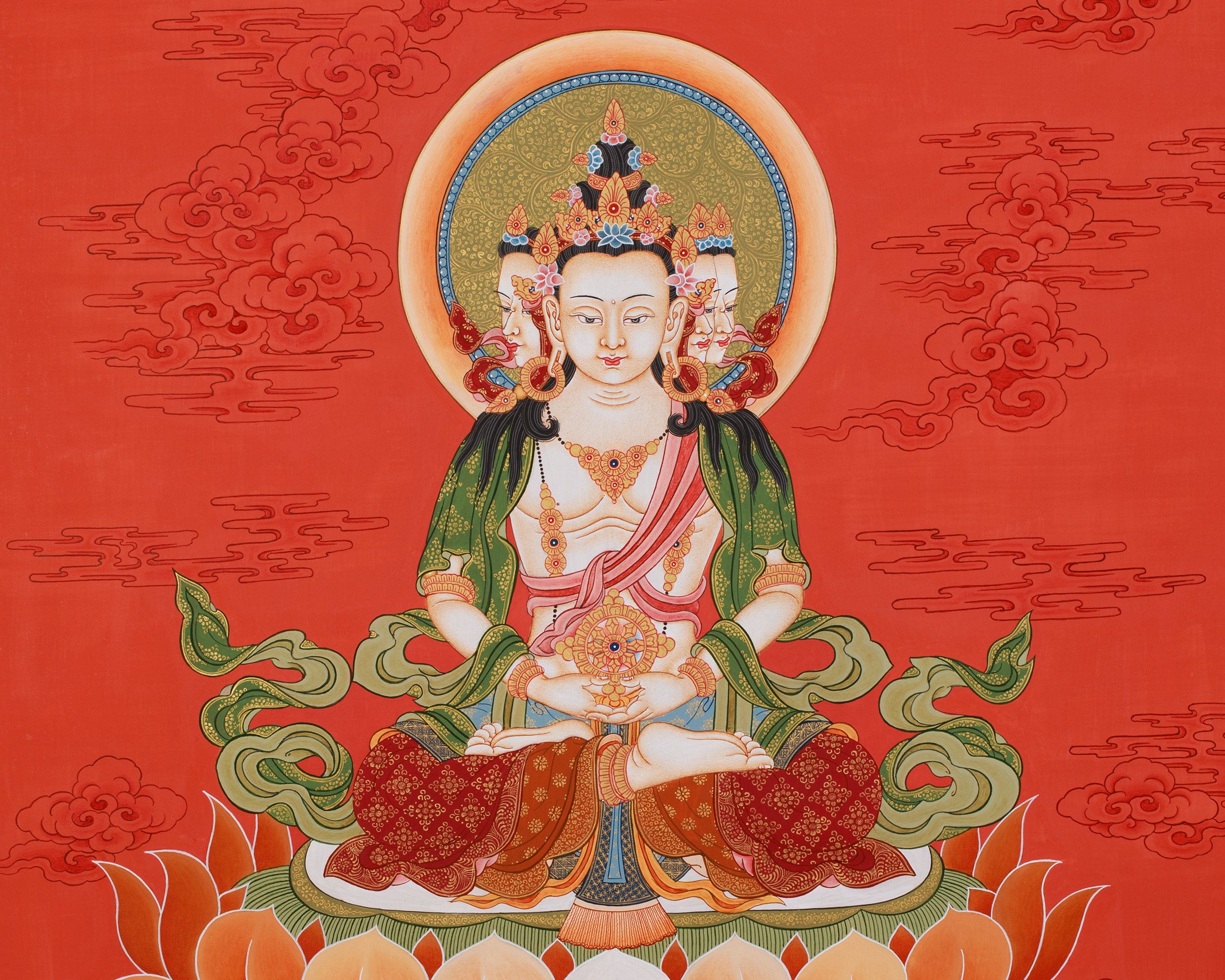 Vairochana Buddha Thangka | Tibetan Wisdom Deity Art