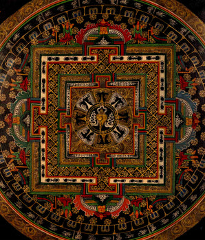Sankha Mandala Thangka | Hand-Painted Wall Decor Art
