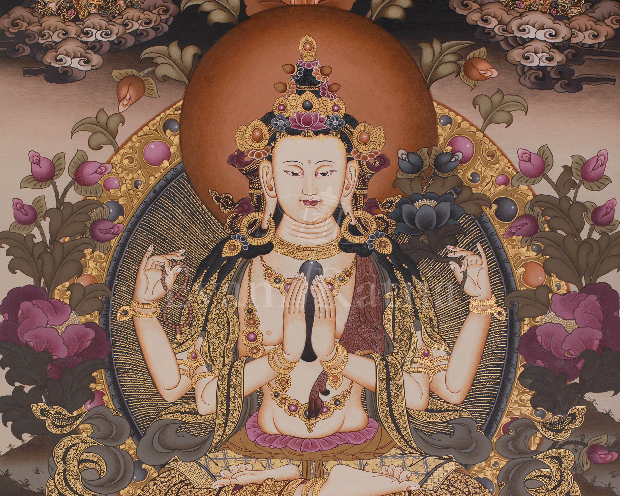 Divine Four-Armed Chenrezig | Avalokiteshvara Art