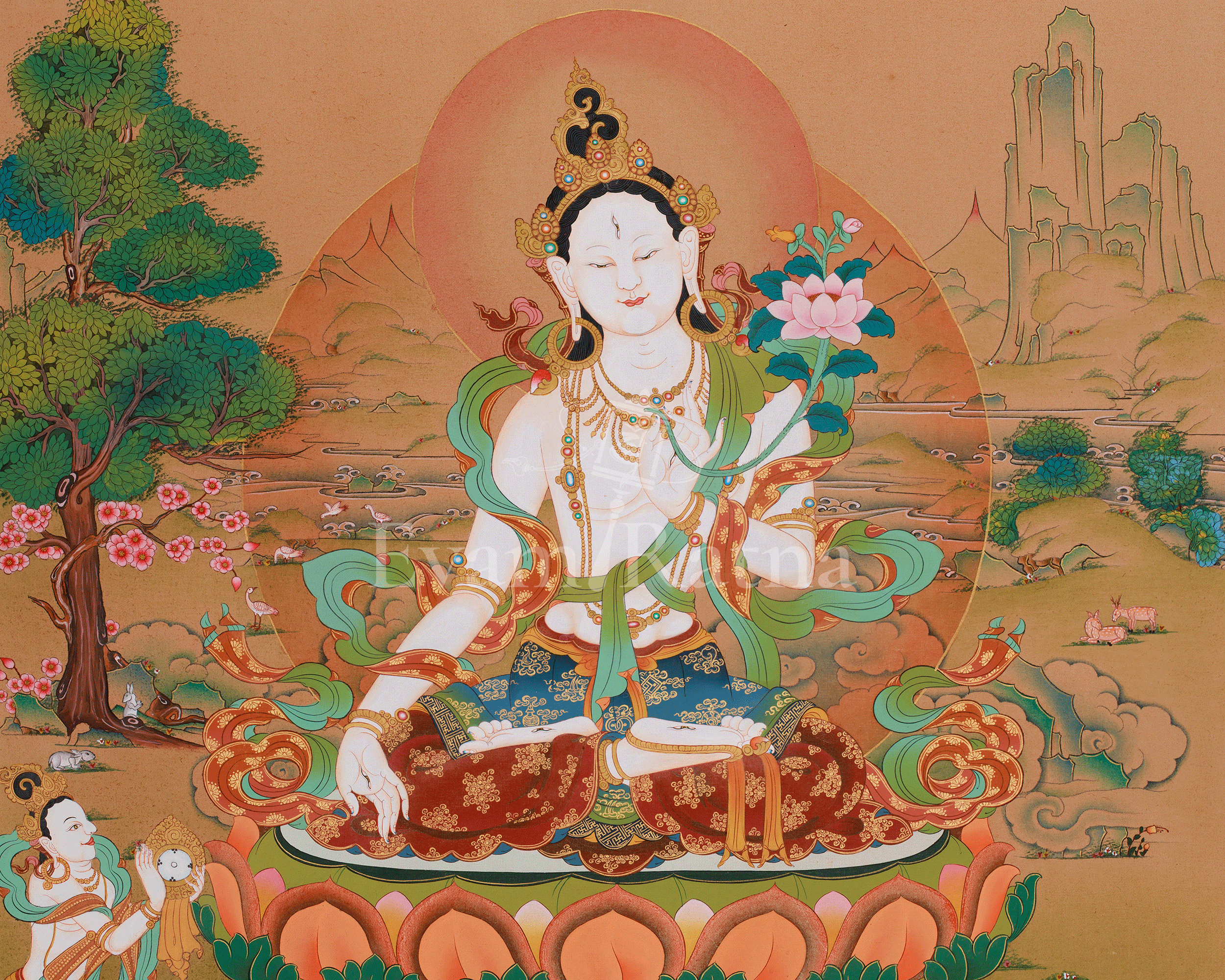 White Tara Compassion Artwork | Sita Tara | Long Life Deity