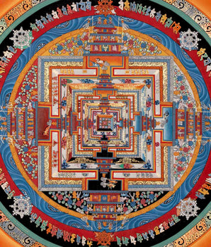 Hand Painted Kalachakra Mandala Thangka | Traditional Thangka Art