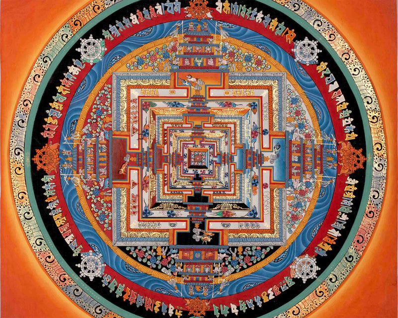 Hand Painted Kalachakra Mandala Thangka | Traditional Thangka Art