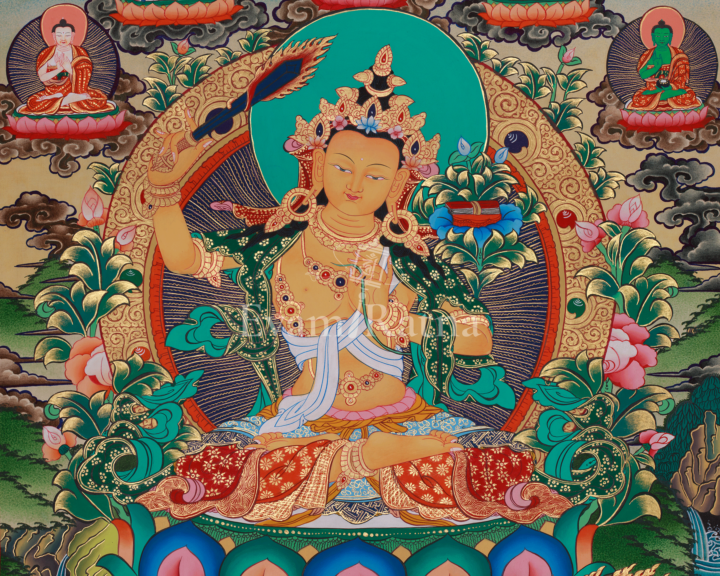 Manjushri Blessing Thangka | Buddhist Deity | Himalayan Art