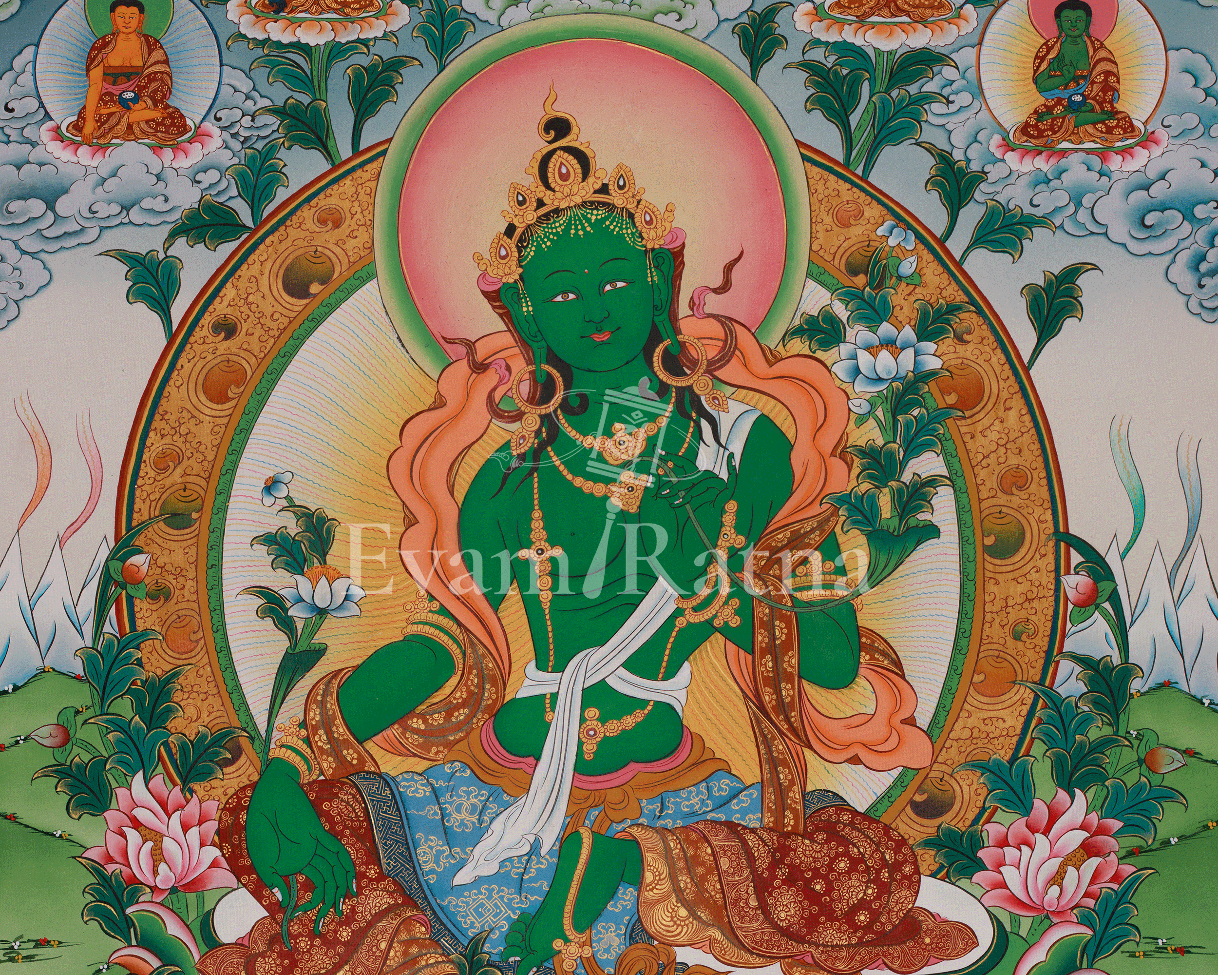 Goddess Green Tara Art | Symbolizing Swift Blessings and Healing Energy