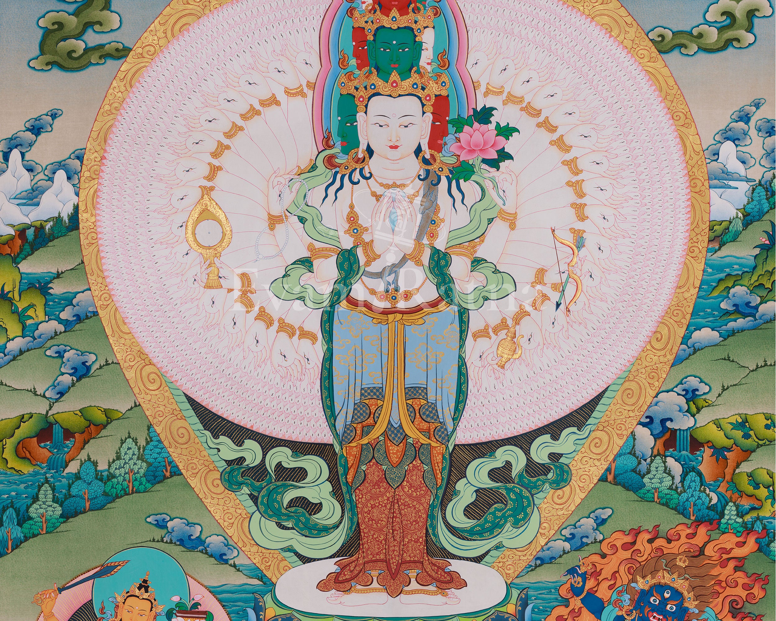 1000 Armed Chenrezig With Other Deities | Infinite Compassion and Enlightenment