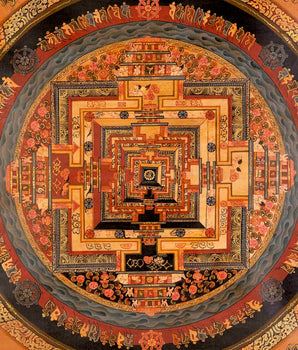 Kalachakra Mandala Tibetan Thangka Painting | Spiritual Home Decoration Art