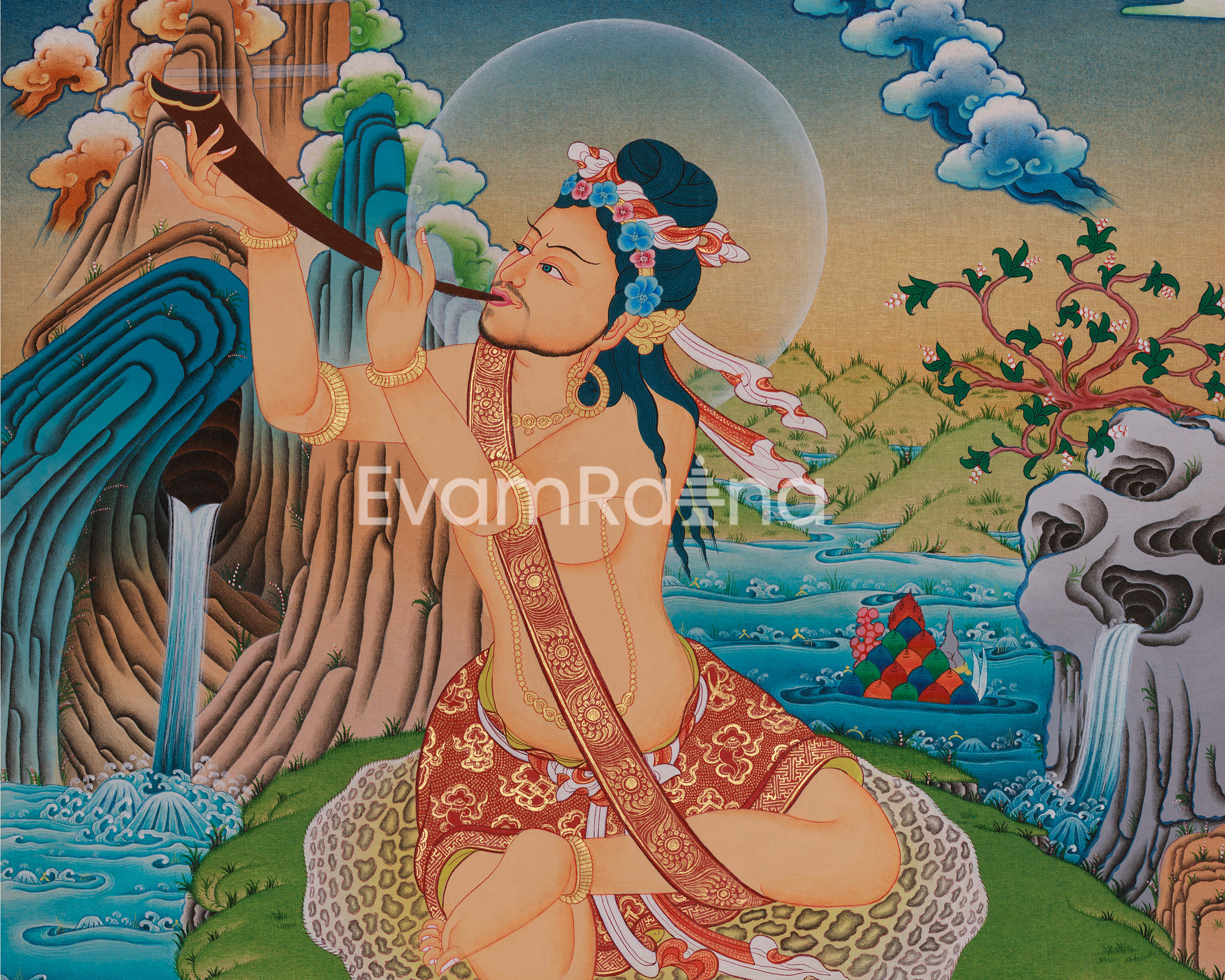 Mahasiddha Naropa Thangka | Vajrayana Buddhist Master Artwork