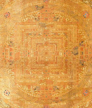 Original Hand Painted Full 24K Gold Style Kalachakra Mandala Tibetan Thangka
