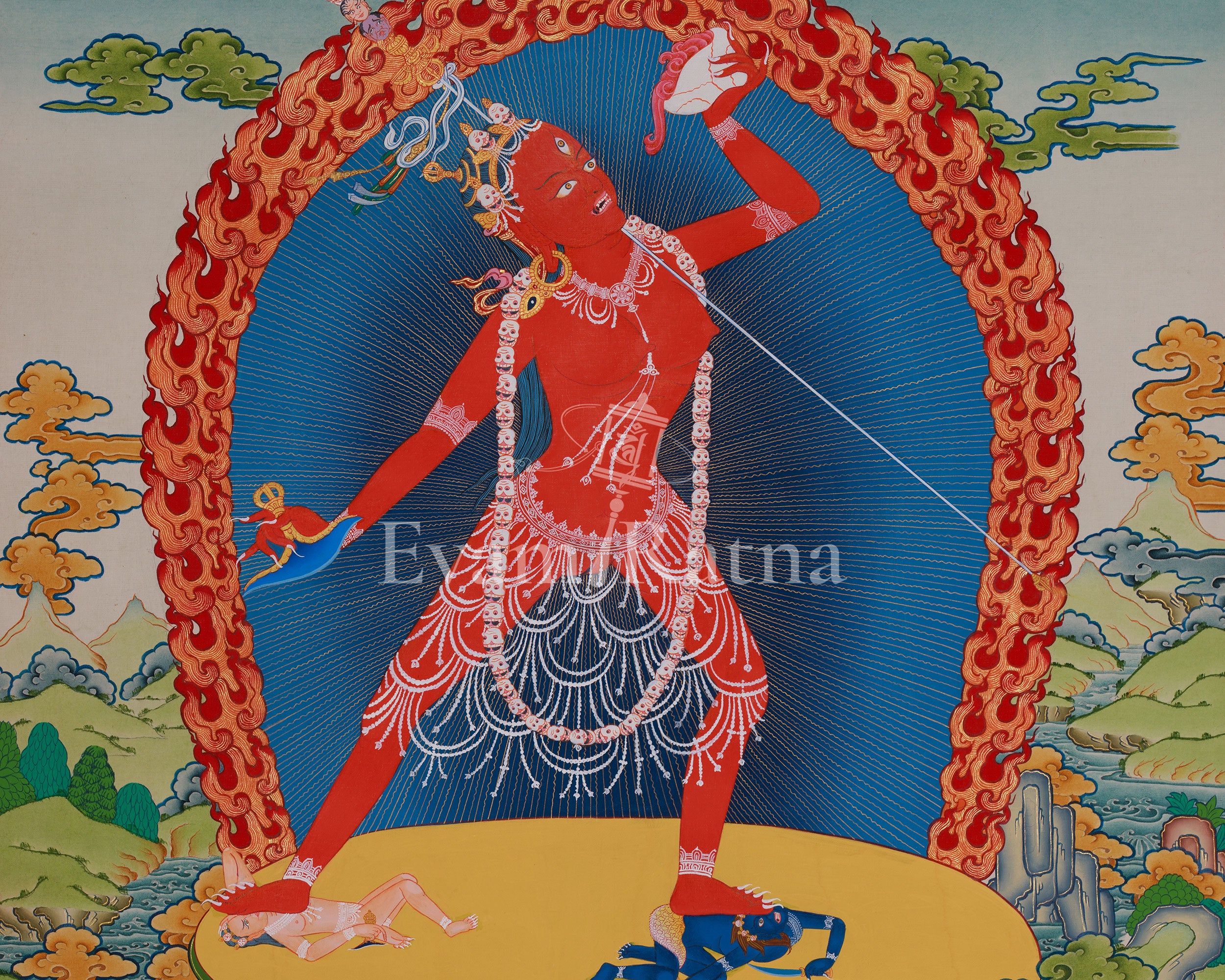 Tantric Vajrayogini Art | Fierce Protector | Tantric Goddess of Transformation