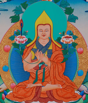 Tsongkhapa Lobzang Drakpa Thangka | Tibetan Buddhist Master