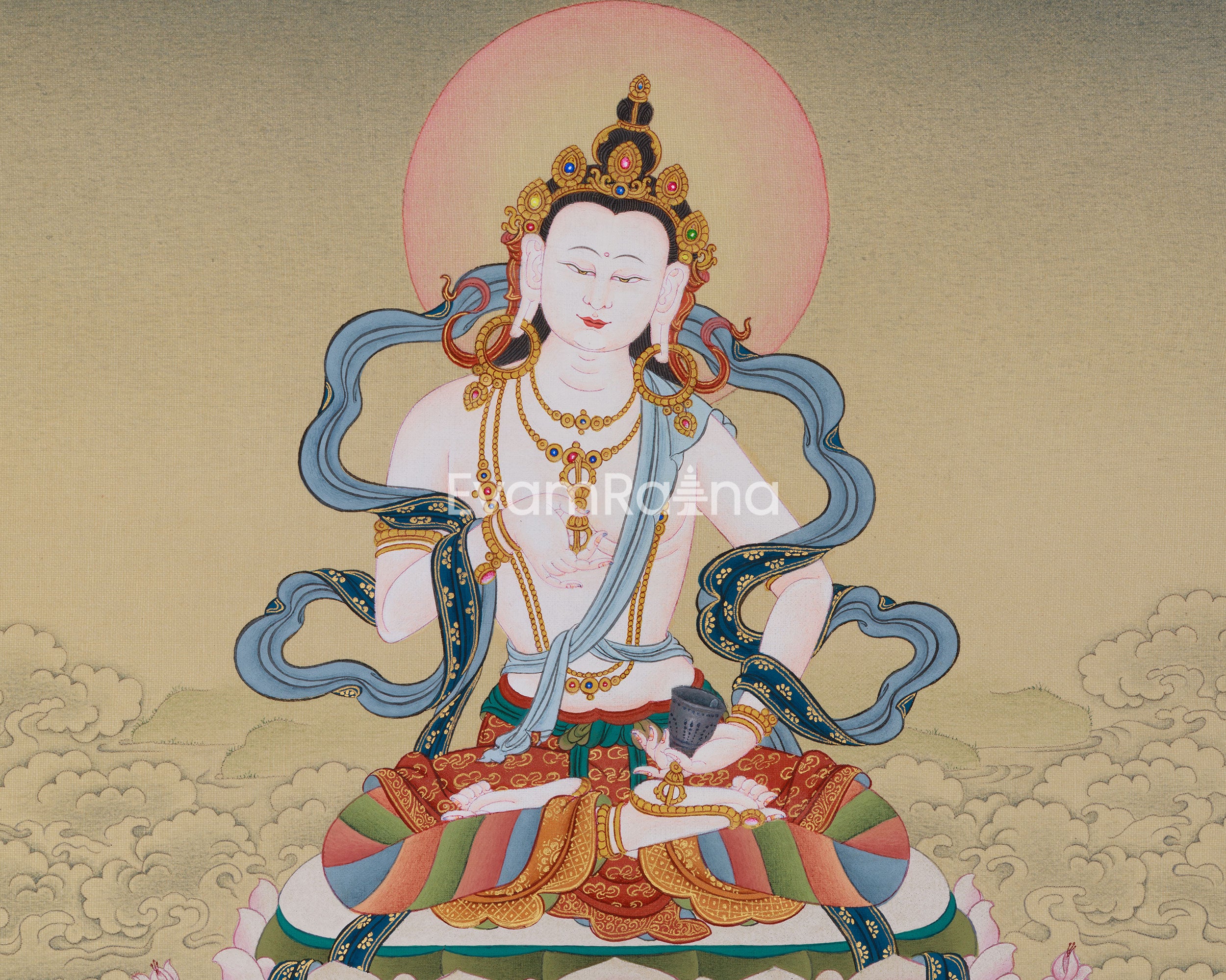 Vajrasattva Spiritual Thangka | The Embodiment of Purity