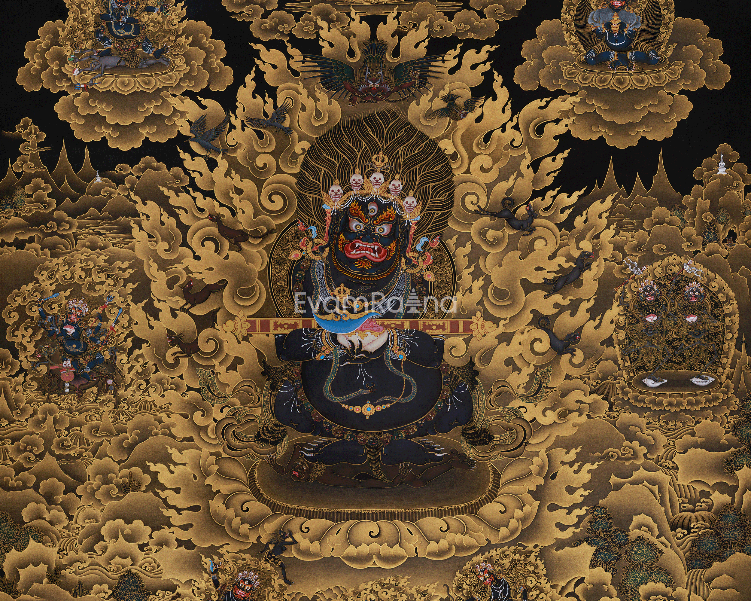 Shakyapa Mahakala Thangka | Protector of the Sakya Tradition