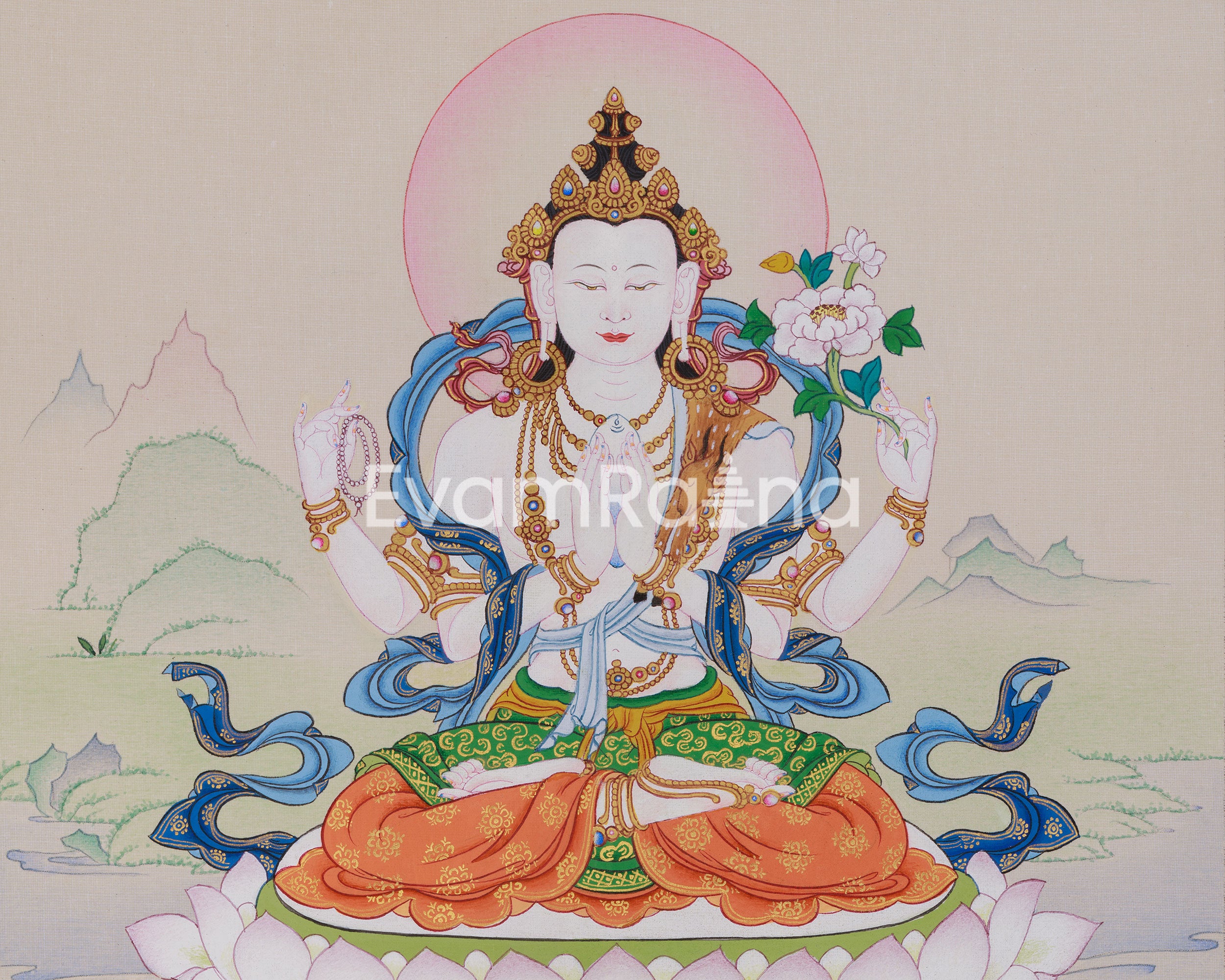 Chenrezig Spiritual Protector Thangka | Emblem of Boundless Compassion