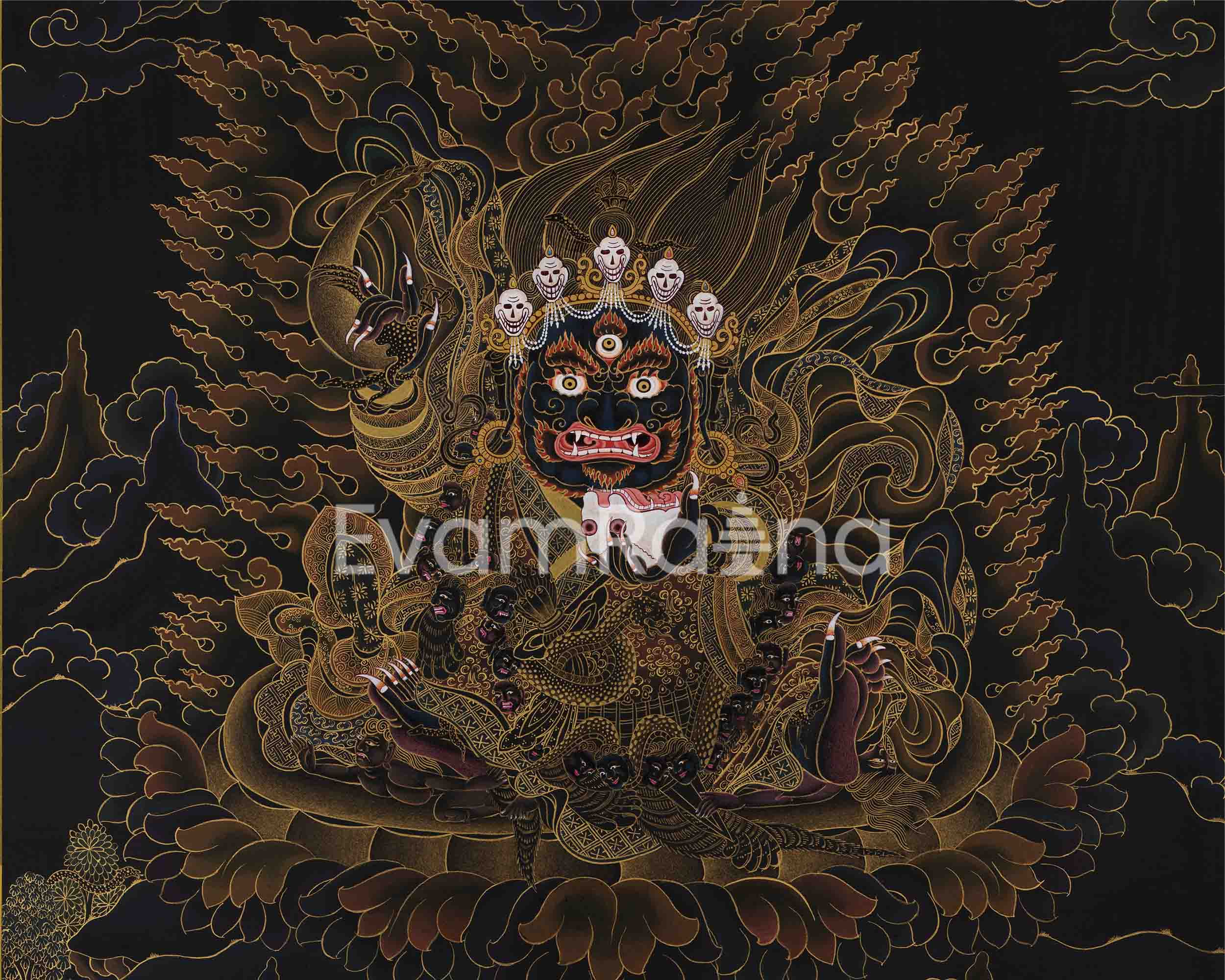 Mahakala Thangka Art | Guardian Deity in Tibetan Buddhism | Wrathful Protector
