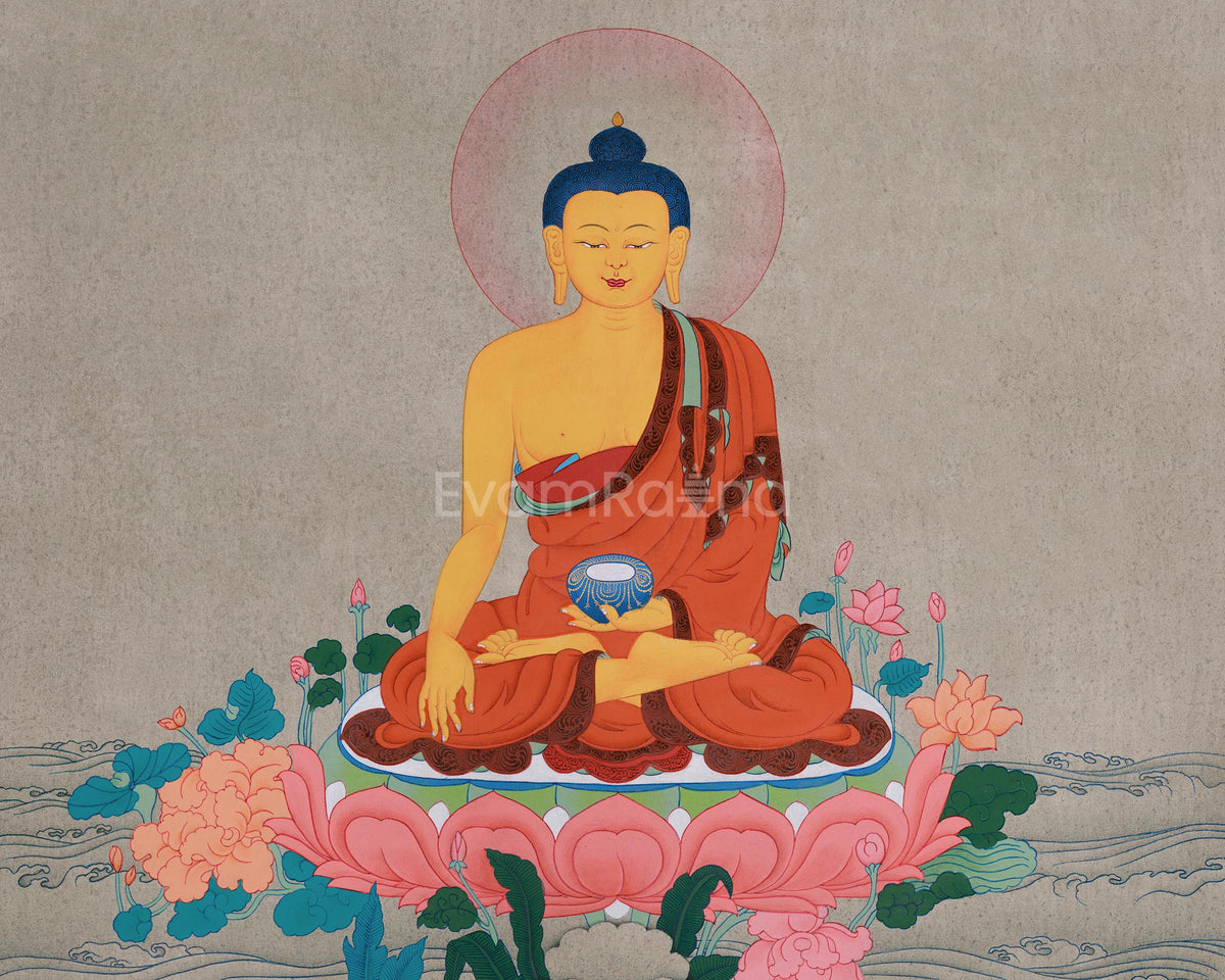 Tibetan Shakyamuni Thangka | The Historical Buddha’s Enlightenment