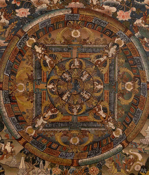 Original Handmade Vintage Buddha Mandala Thangka | Meditation and Yoga