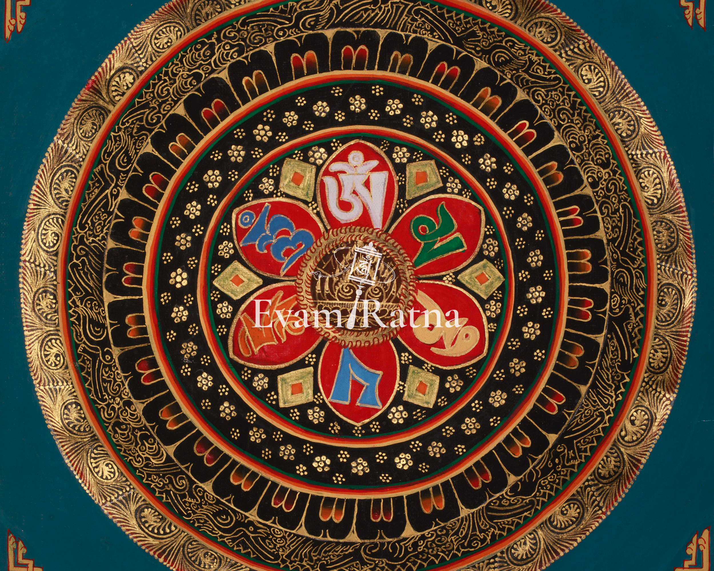 Healing Mantra Mandala Thangka | Spiritual Visualization | Sacred Buddhist Artwork