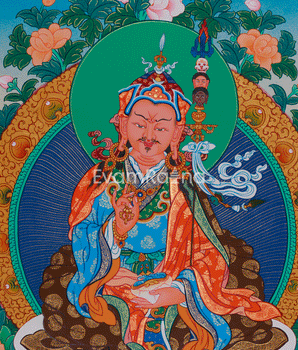 24 Inch Guru Rinpoche Thangka | Peaceful Padmasambhava Artwork