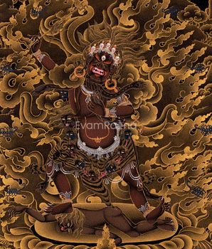Wrathful Ekajati Canvas Print | High-Quality Giclee Thangka Print