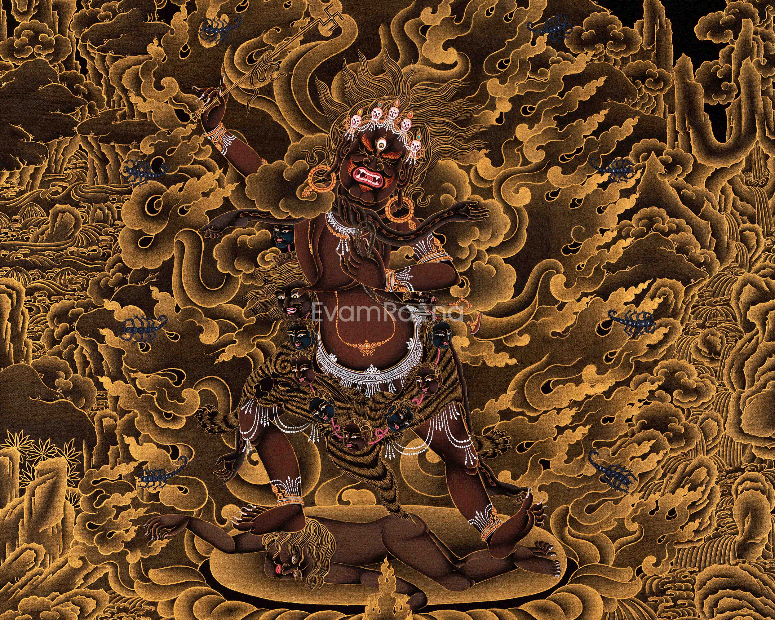Wrathful Ekajati Canvas Print | High-Quality Giclee Thangka Print