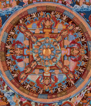 Traditional Shakyamuni Buddha Mandala | Vintage Tibetan Buddhist Thangka
