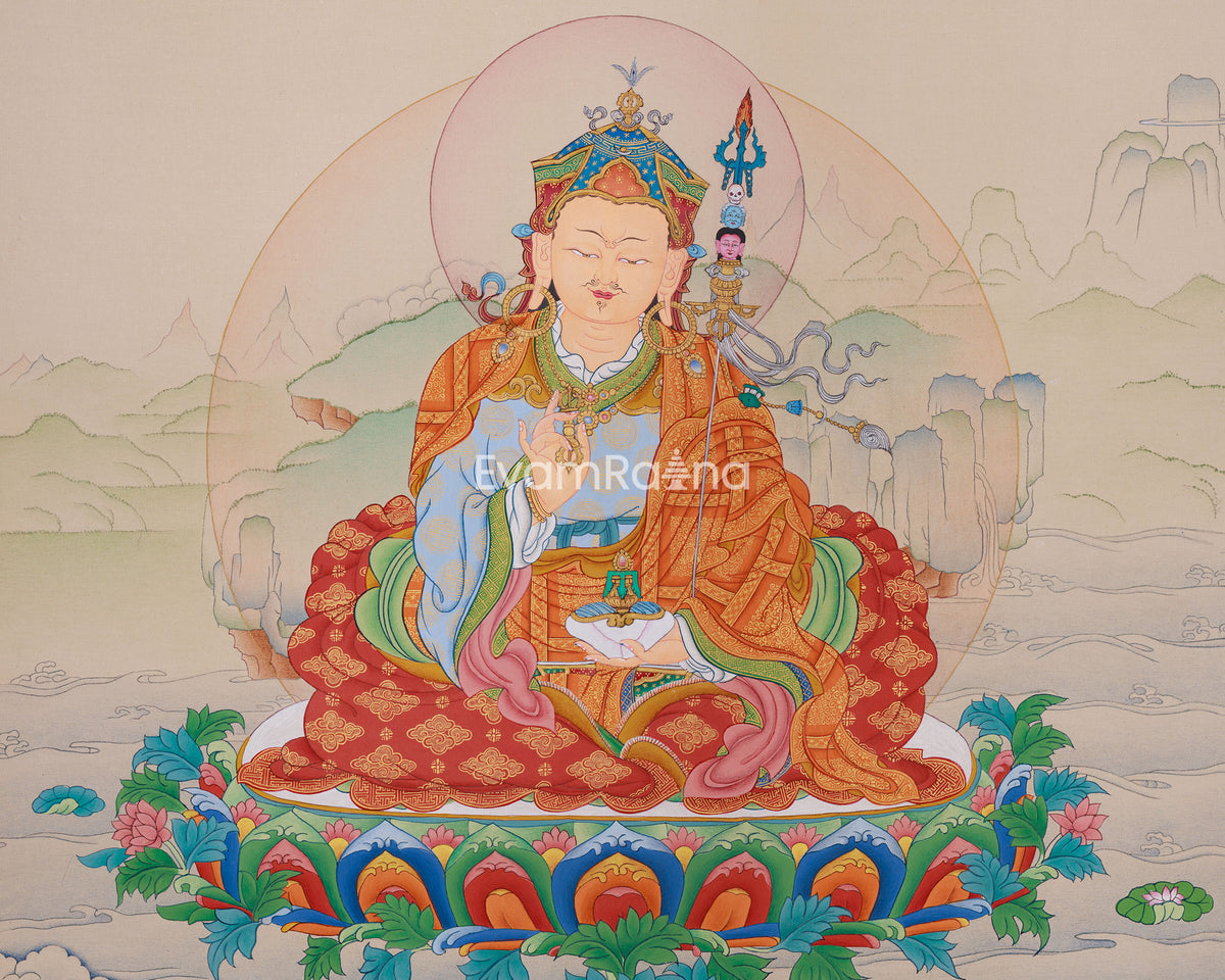 Lotus Born Guru Rinpoche Thangka | A Symbol of Wisdom and Protection