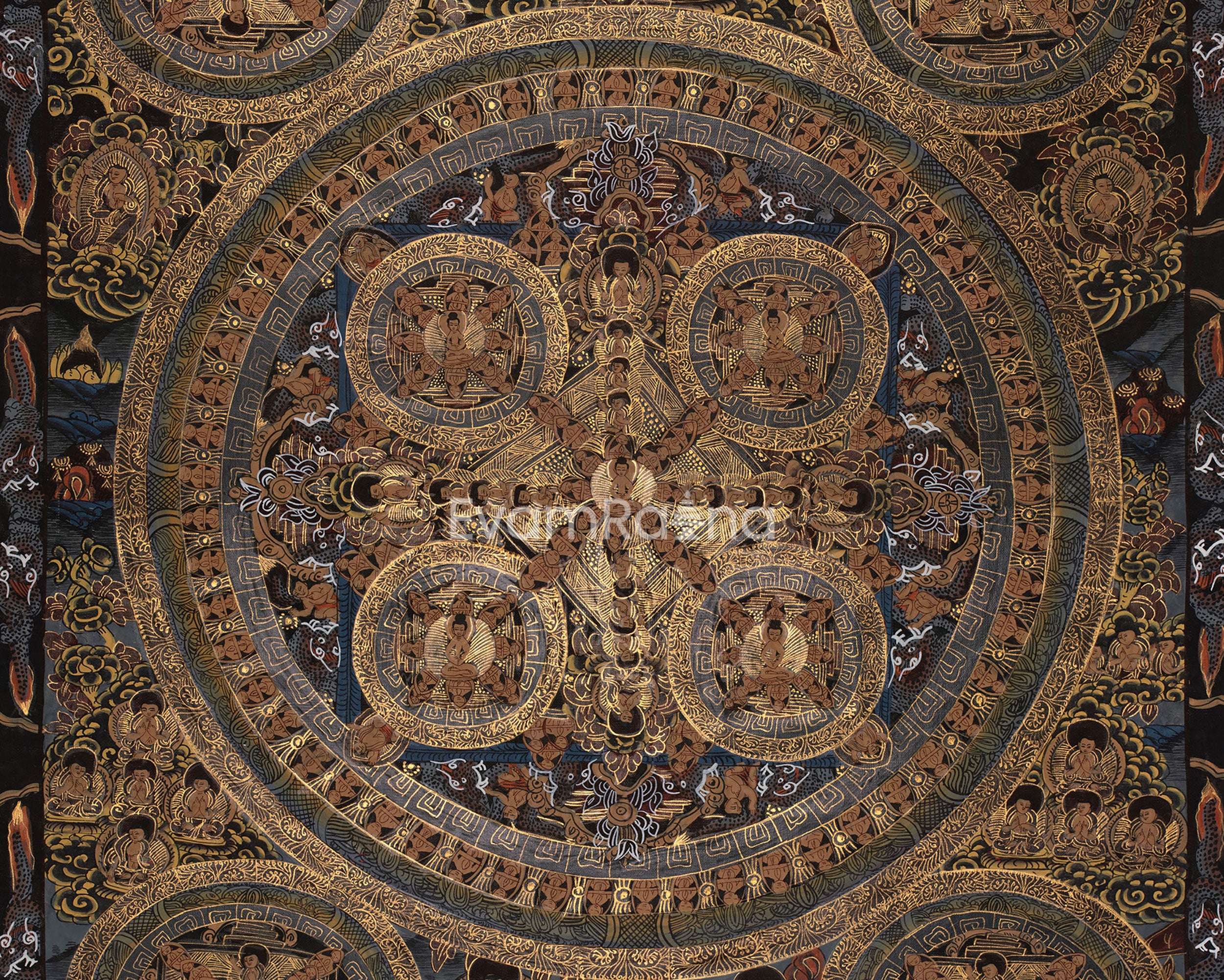Tibetan Buddha Mandala Thangka | For Meditation and Inner Transformation