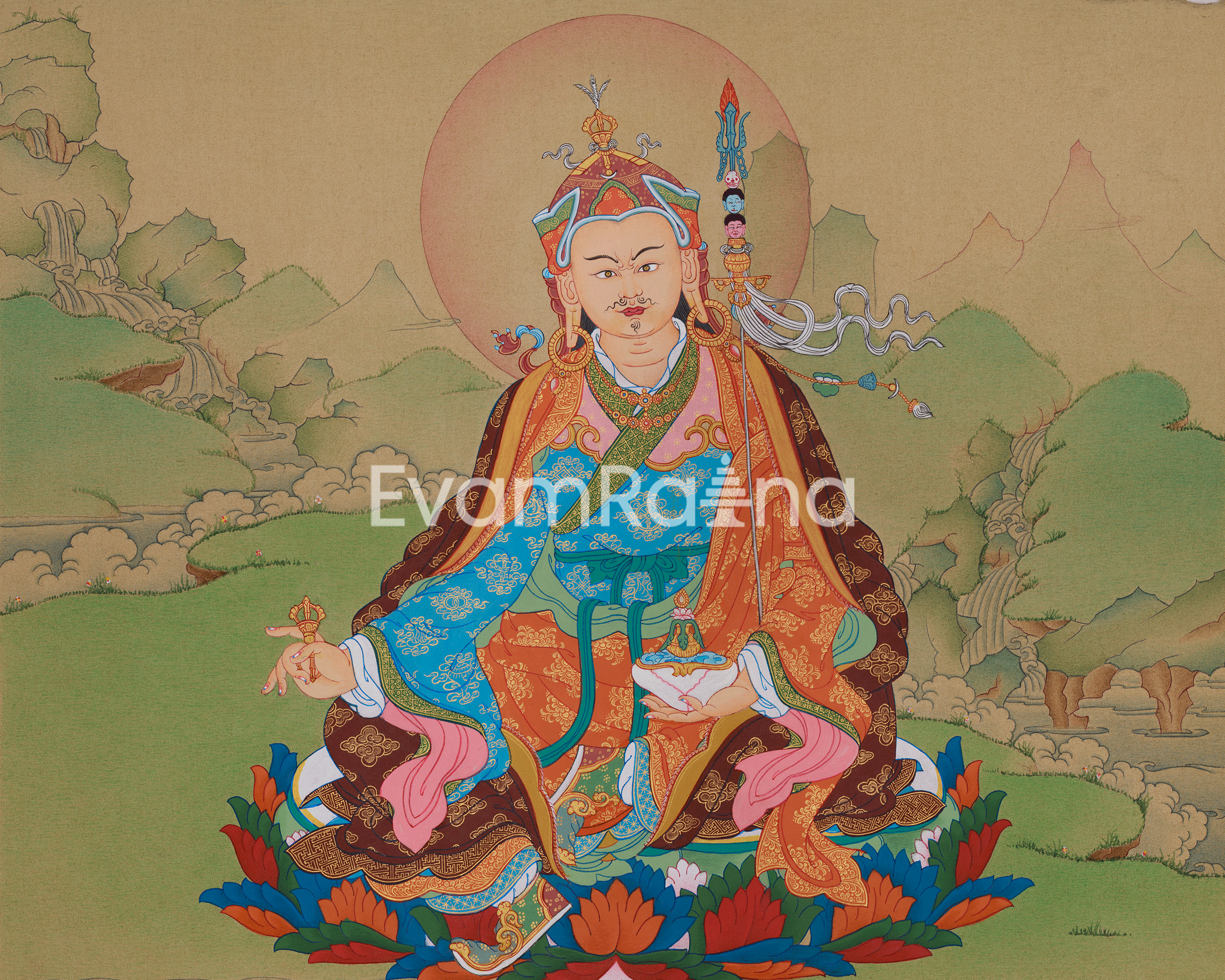 Lotus Born Guru Rinpoche Thangka | An Embodiment of Profound Wisdom