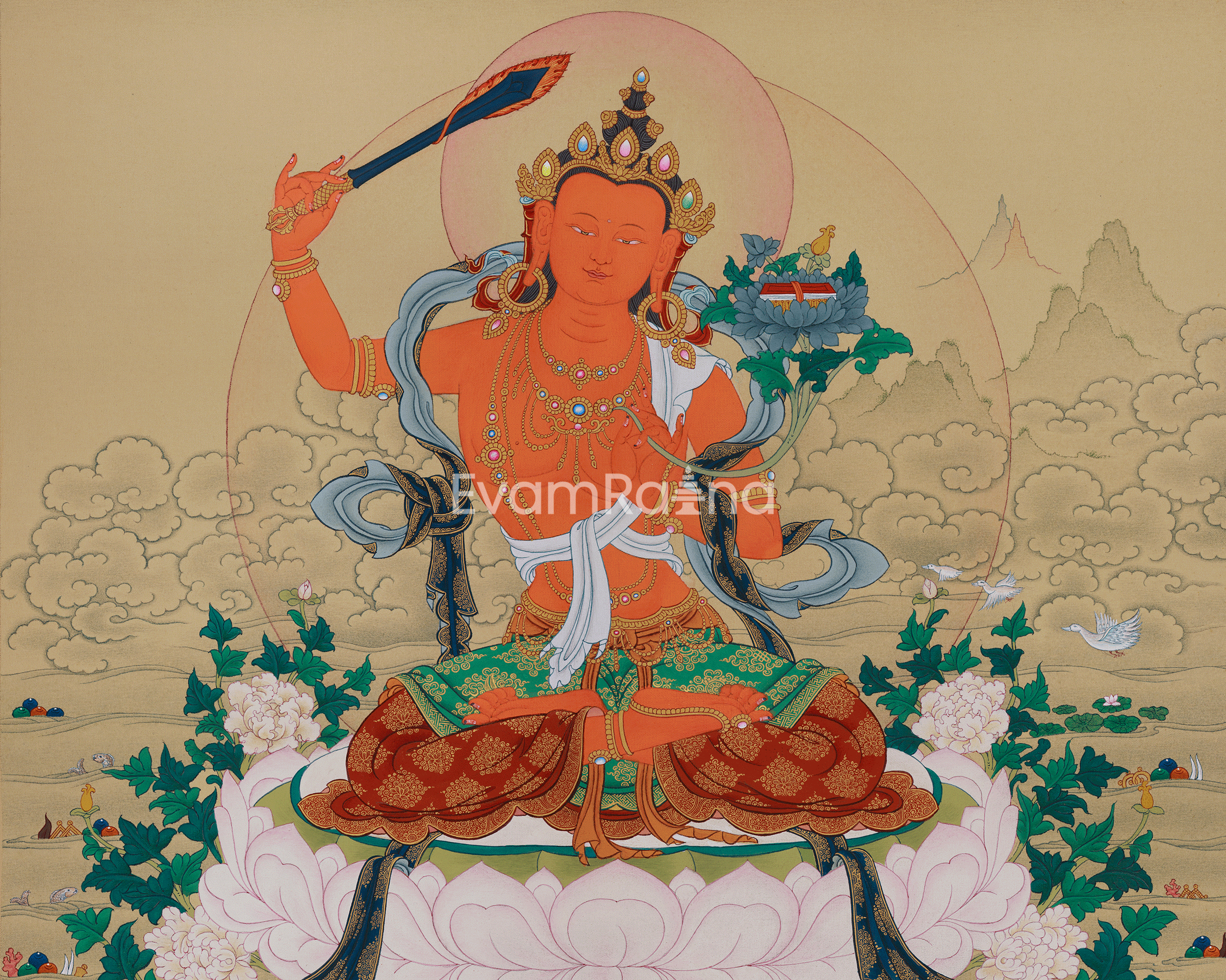 Divine Art Of Manjushri | Bodhisattva of Wisdom | Meditation & Spiritual Altar