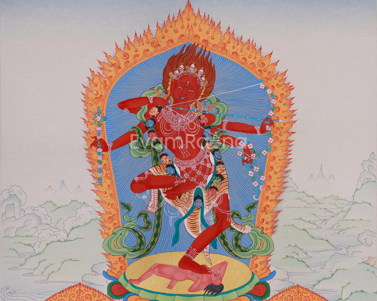 Sacred Dakini Kurukulla Thangka | Tibetan Semi-Wrathful Deity