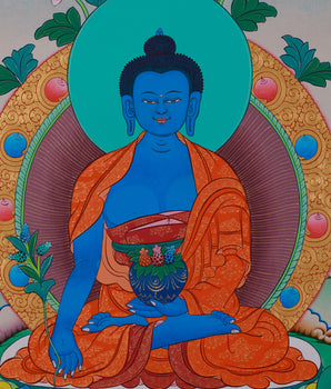 Bhaisajyaguru, Healing Buddha Thangka | Tibetan Buddhist Art
